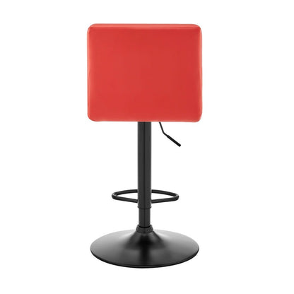 Armen Living - Duval Adjustable Red Faux Leather Swivel Bar Stool - LCDUBABLRED veiw 5
