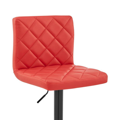 Armen Living - Duval Adjustable Red Faux Leather Swivel Bar Stool - LCDUBABLRED veiw 6