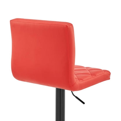 Armen Living - Duval Adjustable Red Faux Leather Swivel Bar Stool - LCDUBABLRED veiw 7