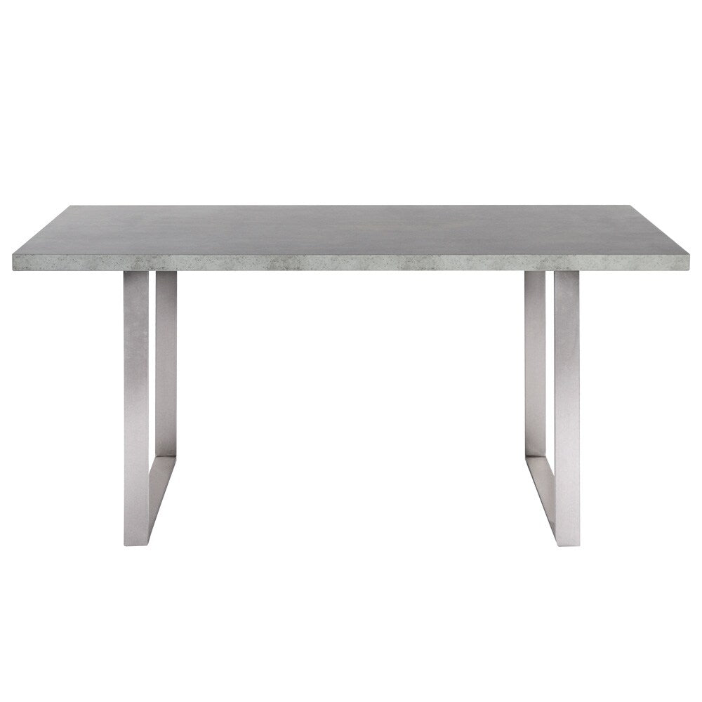 Armen Living - Fenton Dining Table with Cement Gray Laminate Top and Brushed Stainless Steel Base - LCFEDIBE veiw 1