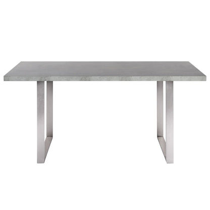 Armen Living - Fenton Dining Table with Cement Gray Laminate Top and Brushed Stainless Steel Base - LCFEDIBE veiw 1
