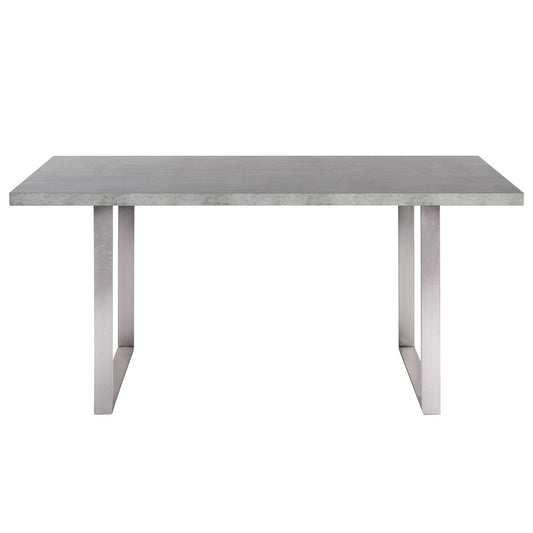 Armen Living - Fenton Dining Table with Cement Gray Laminate Top and Brushed Stainless Steel Base - LCFEDIBE veiw 1