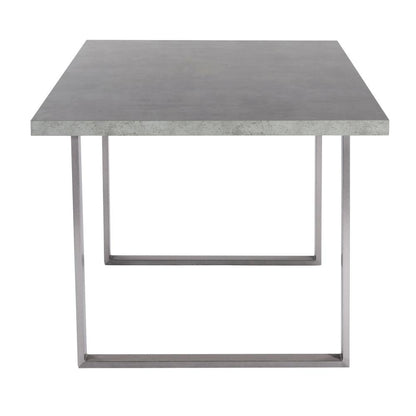 Armen Living - Fenton Dining Table with Cement Gray Laminate Top and Brushed Stainless Steel Base - LCFEDIBE veiw 2