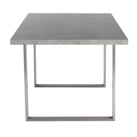Armen Living - Fenton Dining Table with Cement Gray Laminate Top and Brushed Stainless Steel Base - LCFEDIBE veiw 2