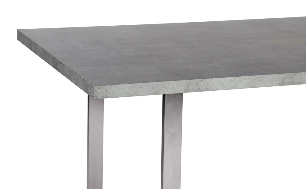 Armen Living - Fenton Dining Table with Cement Gray Laminate Top and Brushed Stainless Steel Base - LCFEDIBE veiw 3