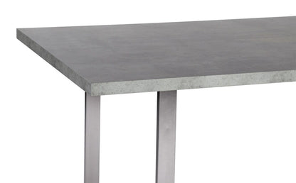 Armen Living - Fenton Dining Table with Cement Gray Laminate Top and Brushed Stainless Steel Base - LCFEDIBE veiw 3