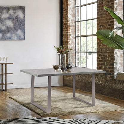 Armen Living - Fenton Dining Table with Cement Gray Laminate Top and Brushed Stainless Steel Base - LCFEDIBE veiw 5