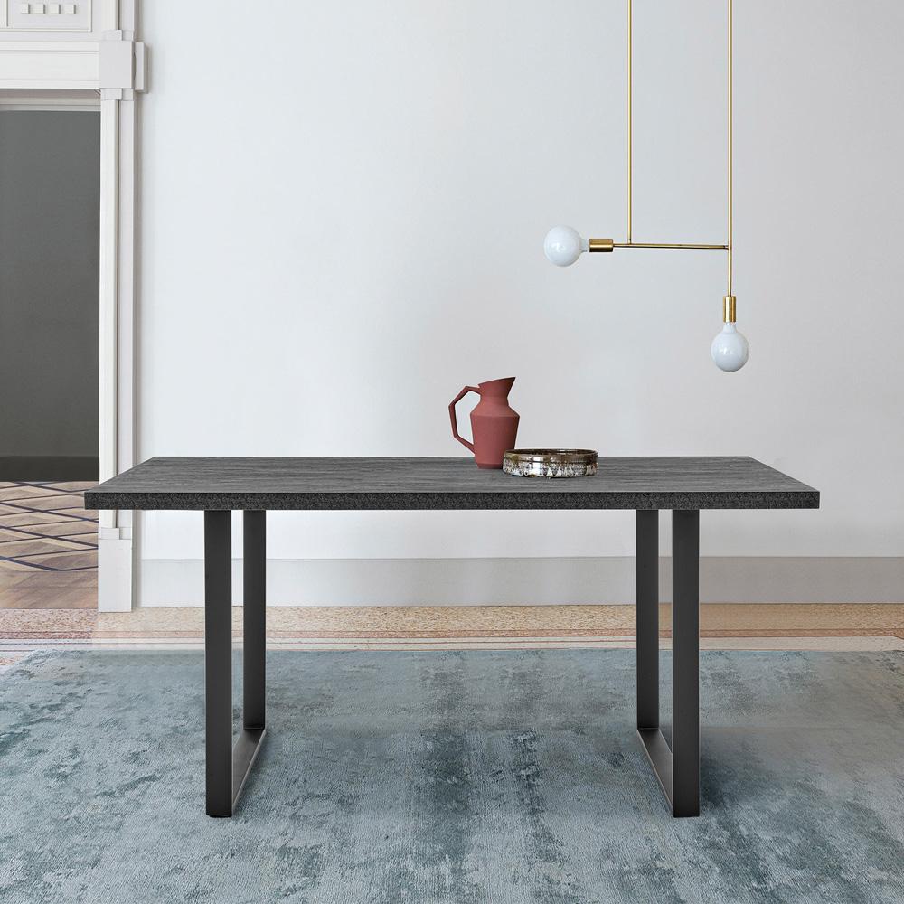 Armen Living - Fenton Dining Table with Charcoal Top and Black Base - LCFEDIBLCH veiw 4
