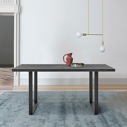 Armen Living - Fenton Dining Table with Charcoal Top and Black Base - LCFEDIBLCH veiw 4