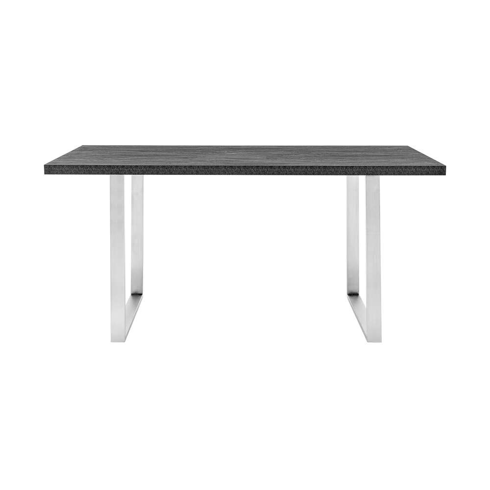 Armen Living - Fenton Dining Table with Charcoal Top and Brushed Stainless Steel Base - LCFEDIBSCH veiw 1
