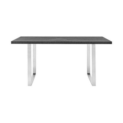 Armen Living - Fenton Dining Table with Charcoal Top and Brushed Stainless Steel Base - LCFEDIBSCH veiw 1