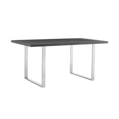 Armen Living - Fenton Dining Table with Charcoal Top and Brushed Stainless Steel Base - LCFEDIBSCH veiw 2