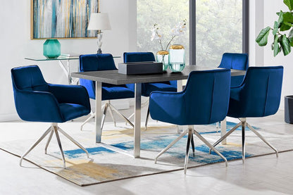 Armen Living - Fenton Dining Table with Charcoal Top and Brushed Stainless Steel Base - LCFEDIBSCH veiw 6