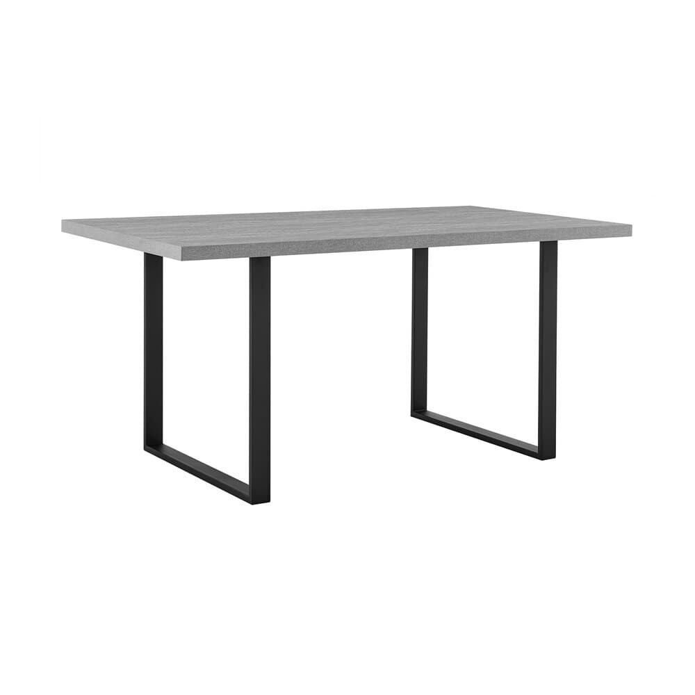 Armen Living - Fenton Dining Table with Gray Top and Black Base - LCFEDIBLGR veiw 2