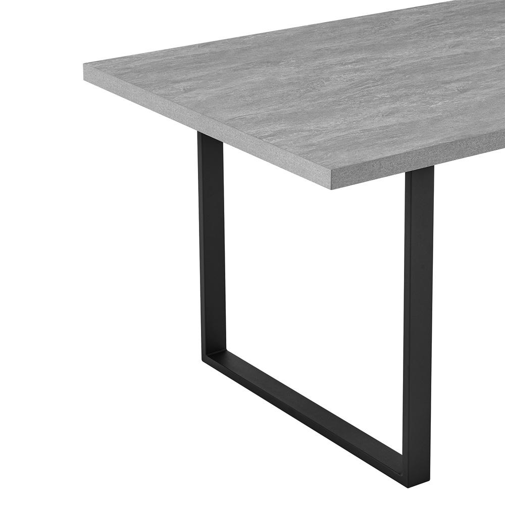 Armen Living - Fenton Dining Table with Gray Top and Black Base - LCFEDIBLGR veiw 3