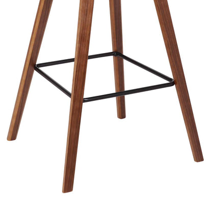 Armen Living - Fox 28.5in Bar Height Cream Faux Leather and Walnut Wood Mid-Century Modern Bar Stool - LCFOBAWACR30 veiw 9
