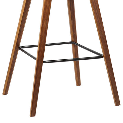 Armen Living - Fox 28.5in Bar Height Brown Faux Leather and Walnut Wood Mid-Century Modern Bar Stool - LCFOBAWABR30 veiw 7