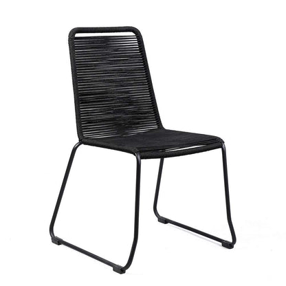 Armen Living - Koala and Shasta 5 Piece Outdoor Patio Dining Set in Light Eucalyptus Wood and Black Rope - 840254336384 veiw 2