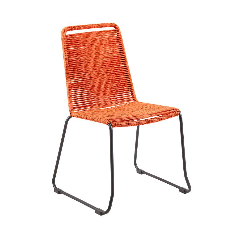 Armen Living - Koala and Shasta 5 Piece Outdoor Patio Dining Set in Light Eucalyptus Wood and Tangerine Rope - 840254336414 veiw 2