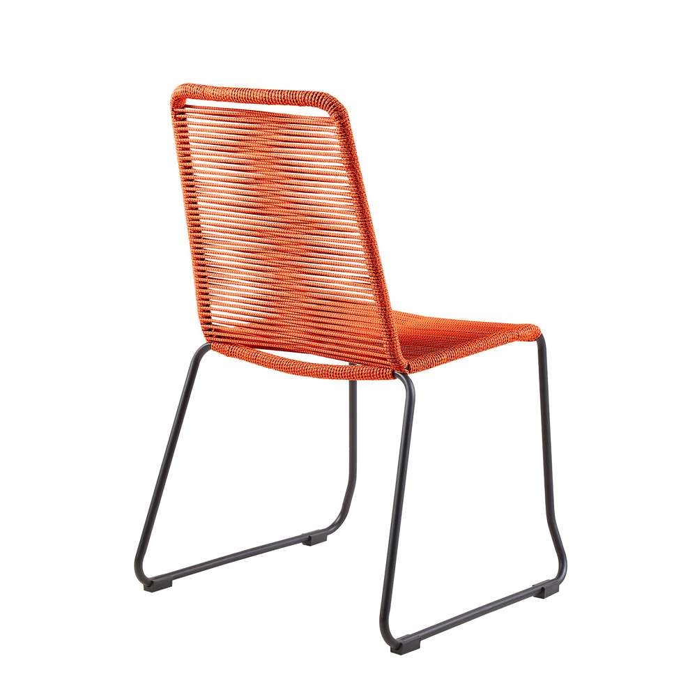 Armen Living - Koala and Shasta 5 Piece Outdoor Patio Dining Set in Light Eucalyptus Wood and Tangerine Rope - 840254336414 veiw 3