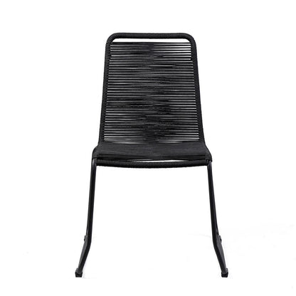 Armen Living - Shasta Outdoor Metal and Rope Stackable Dining Chair (Set of 2) - LCSHSITNG veiw 3