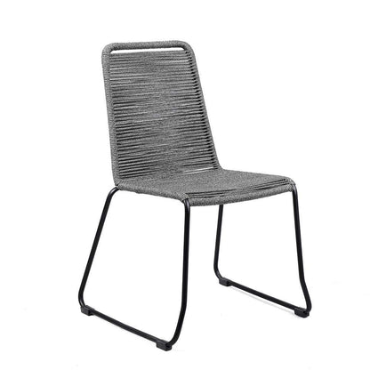 Armen Living - Sydney and Shasta 3 Piece Outdoor Patio 36in Dining Set in Black Eucalyptus Wood and Grey Rope - 840254333789 veiw 2