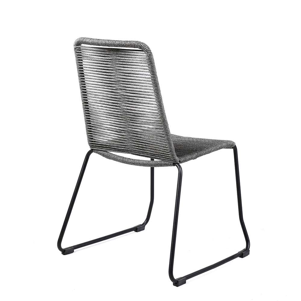 Armen Living - Sydney and Shasta 3 Piece Outdoor Patio 36in Dining Set in Black Eucalyptus Wood and Grey Rope - 840254333789 veiw 5