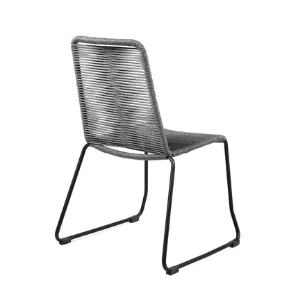 Armen Living - Sydney and Shasta 3 Piece Outdoor Patio 36in Dining Set in Black Eucalyptus Wood and Grey Rope - 840254333789 veiw 5