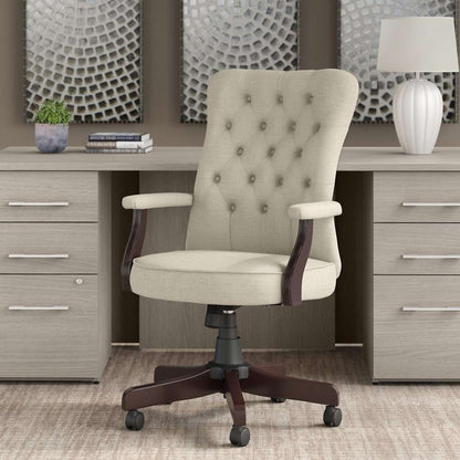Bush Furniture - Arden Lane High Back Tufted Office Chair with Arms in Cream Fabric - CH2303CRF-03 veiw 1