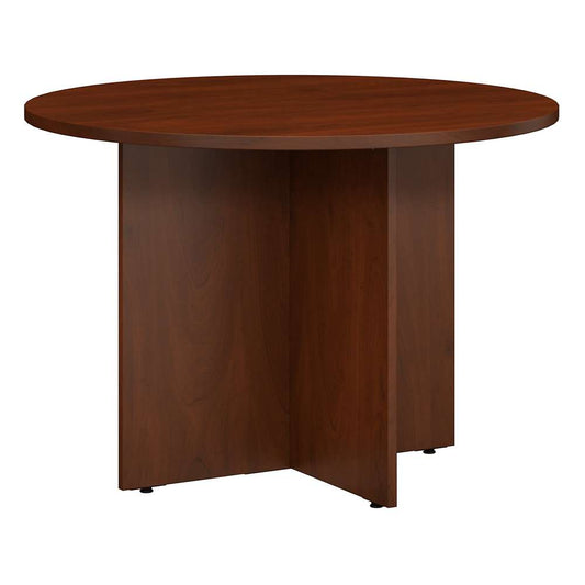 Bush Furniture - BBF 42W Round Conference Table w Wood Base in Hansen Cherry - 99TB42RHC veiw 1