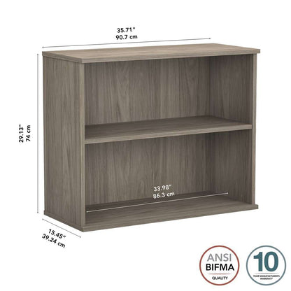 Bush Furniture - BBF Small 2 Shelf Bookcase in Modern Hickory - BK3036MH veiw 7