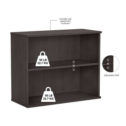 Bush Furniture - BBF Small 2 Shelf Bookcase in Storm Gray - BK3036SG veiw 6