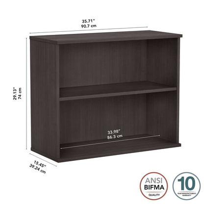 Bush Furniture - BBF Small 2 Shelf Bookcase in Storm Gray - BK3036SG veiw 7