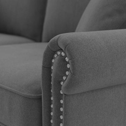 Bush Furniture - Coventry 102W Sectional Couch with Reversible Chaise Lounge in Charcoal Gray Herringbone - CVY102BCGH-03K veiw 4