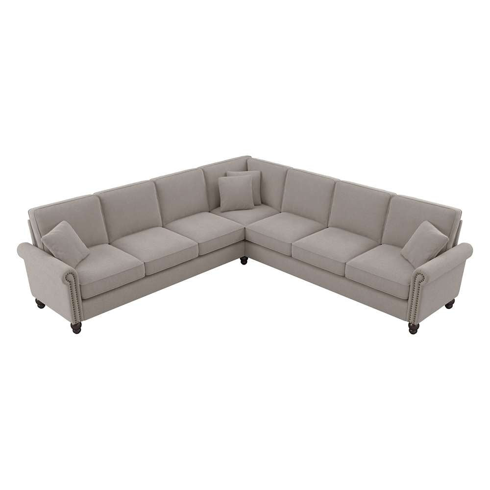 Bush Furniture - Coventry 111W L Shaped Sectional Couch in Beige Herringbone - CVY110BBGH-03K veiw 1