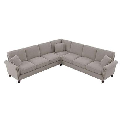 Bush Furniture - Coventry 111W L Shaped Sectional Couch in Beige Herringbone - CVY110BBGH-03K veiw 1