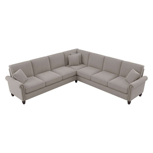 Bush Furniture - Coventry 111W L Shaped Sectional Couch in Beige Herringbone - CVY110BBGH-03K veiw 1