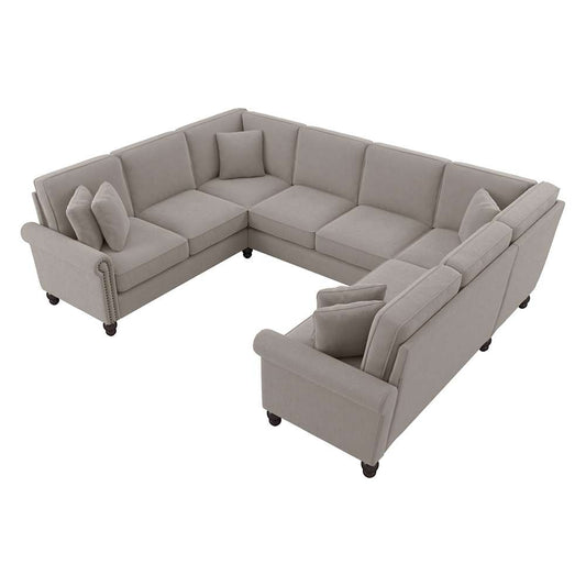 Bush Furniture - Coventry 113W U Shaped Sectional Couch in Beige Herringbone - CVY112BBGH-03K veiw 1