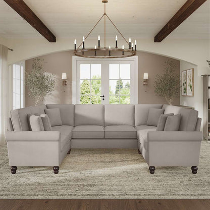 Bush Furniture - Coventry 113W U Shaped Sectional Couch in Beige Herringbone - CVY112BBGH-03K veiw 2