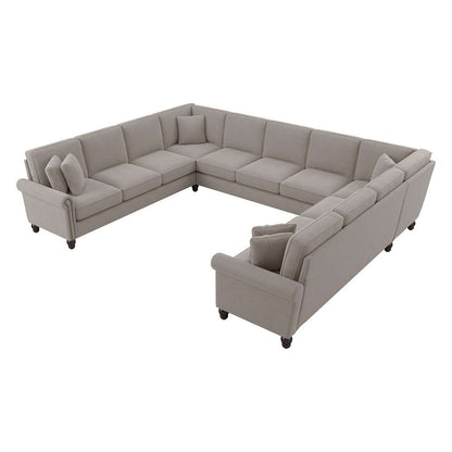Bush Furniture - Coventry 137W U Shaped Sectional Couch in Beige Herringbone - CVY135BBGH-03K veiw 1