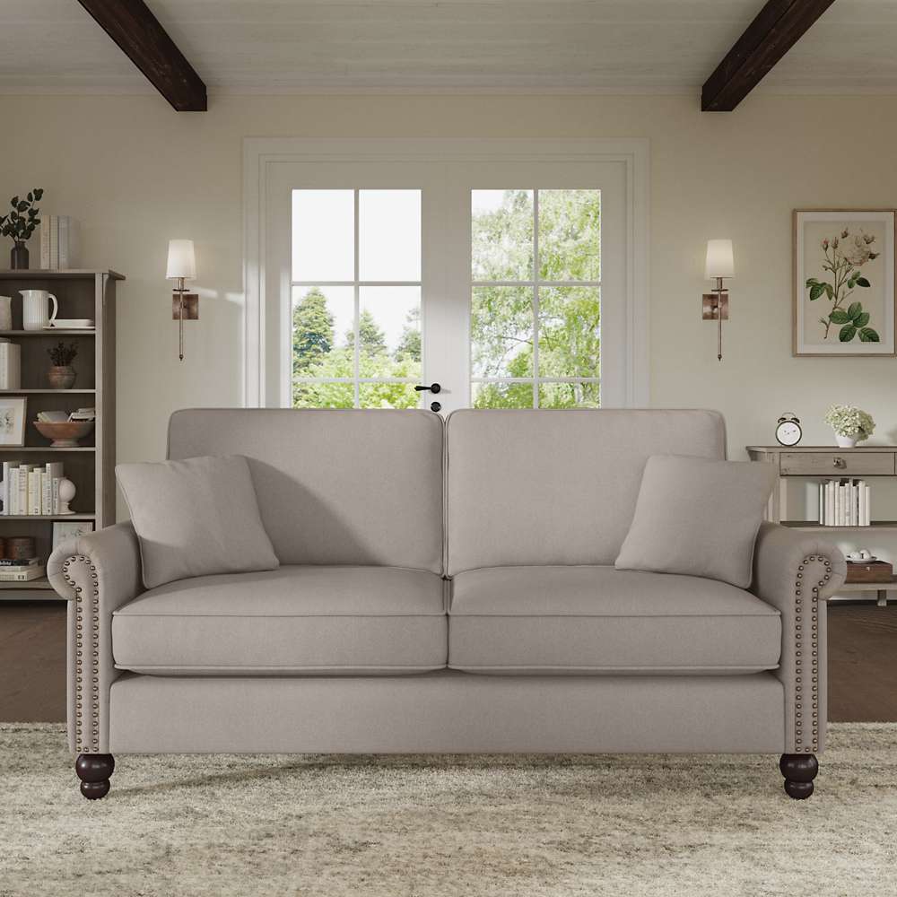 Bush Furniture - Coventry 73W Sofa in Beige Herringbone - CVJ73BBGH-03K veiw 2