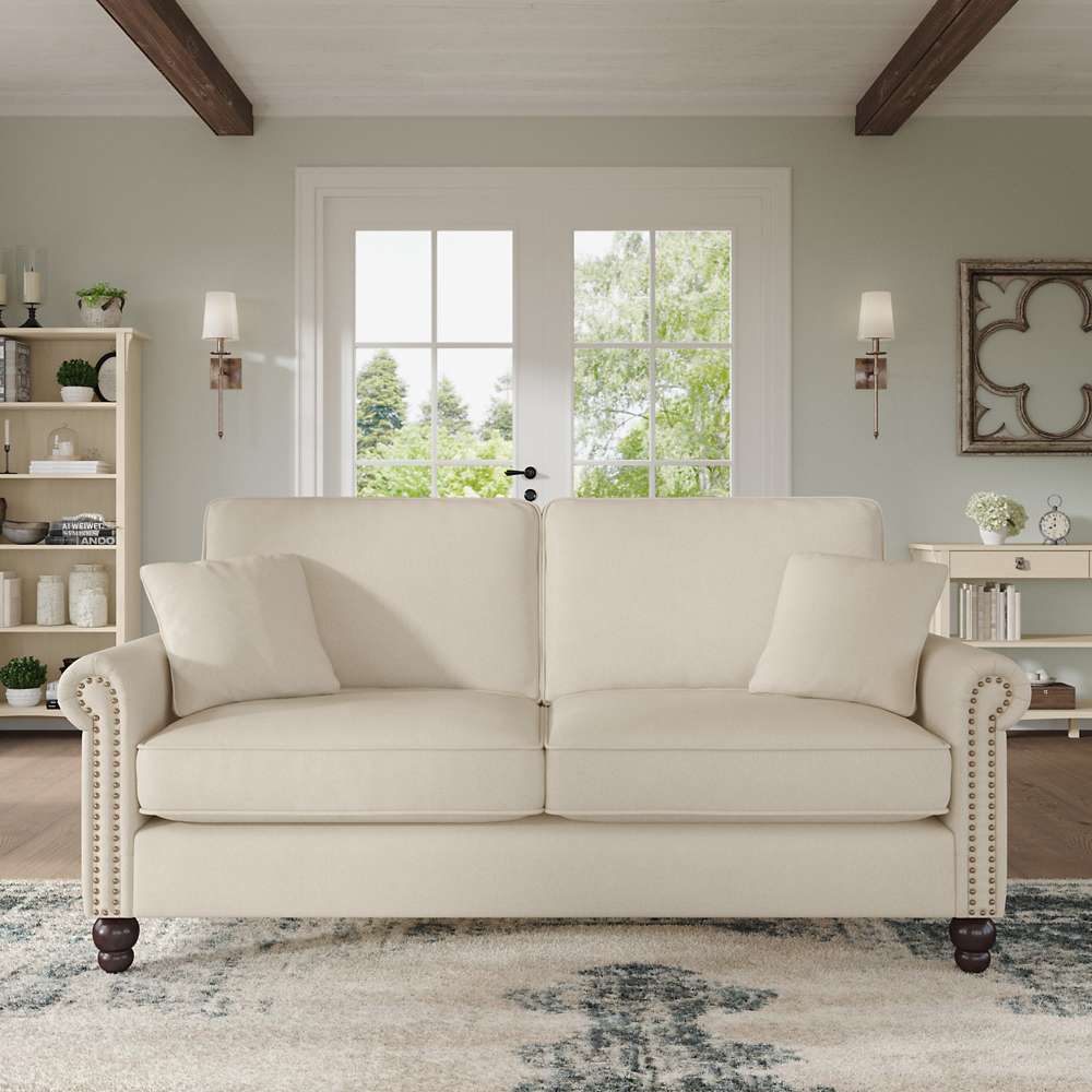 Bush Furniture - Coventry 73W Sofa in Cream Herringbone - CVJ73BCRH-03K veiw 2