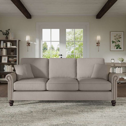Bush Furniture - Coventry 85W Sofa in Beige Herringbone - CVJ85BBGH-03K veiw 2