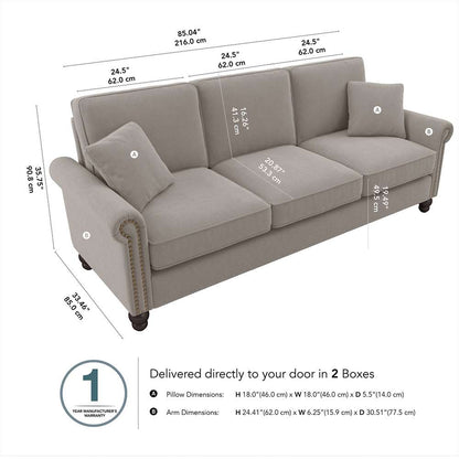 Bush Furniture - Coventry 85W Sofa in Beige Herringbone - CVJ85BBGH-03K veiw 5