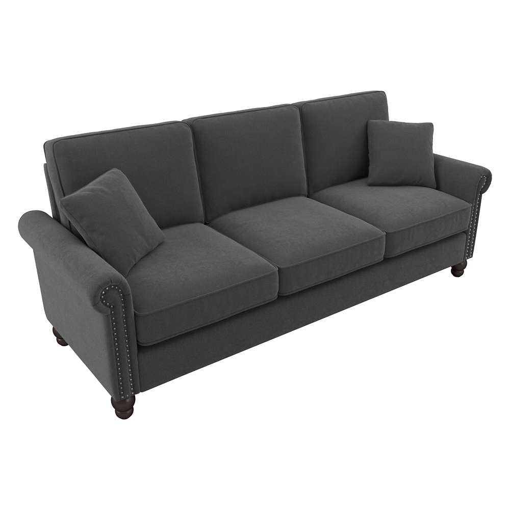Bush Furniture - Coventry 85W Sofa in Charcoal Gray Herringbone - CVJ85BCGH-03K veiw 1