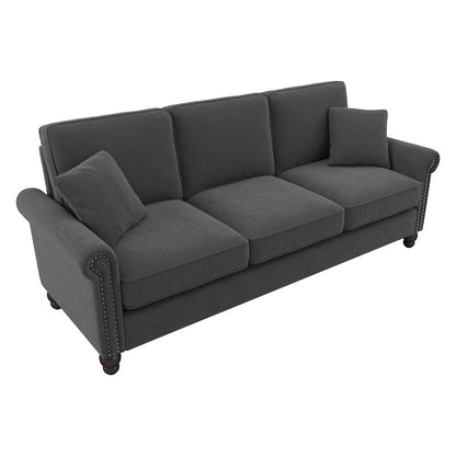 Bush Furniture - Coventry 85W Sofa in Charcoal Gray Herringbone - CVJ85BCGH-03K veiw 1