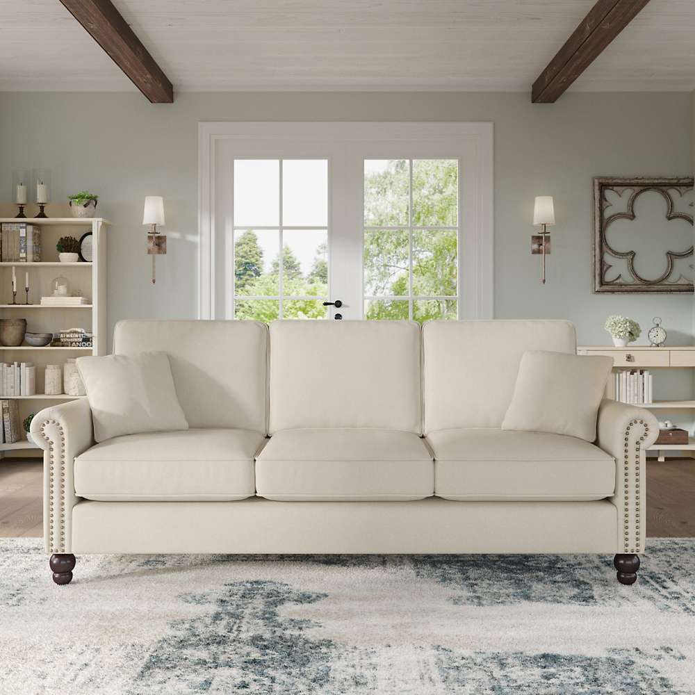 Bush Furniture - Coventry 85W Sofa in Cream Herringbone - CVJ85BCRH-03K veiw 2
