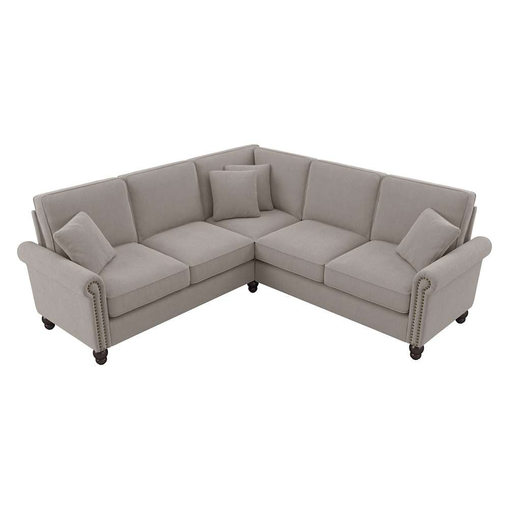 Bush Furniture - Coventry 87W L Shaped Sectional Couch in Beige Herringbone - CVY86BBGH-03K veiw 1