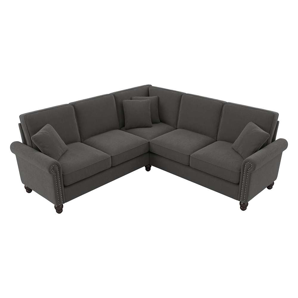 Bush Furniture - Coventry 87W L Shaped Sectional Couch in Charcoal Gray Herringbone - CVY86BCGH-03K veiw 1
