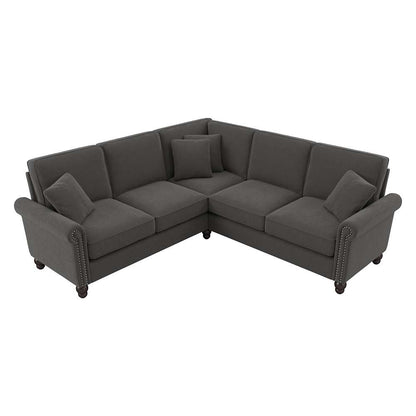 Bush Furniture - Coventry 87W L Shaped Sectional Couch in Charcoal Gray Herringbone - CVY86BCGH-03K veiw 1